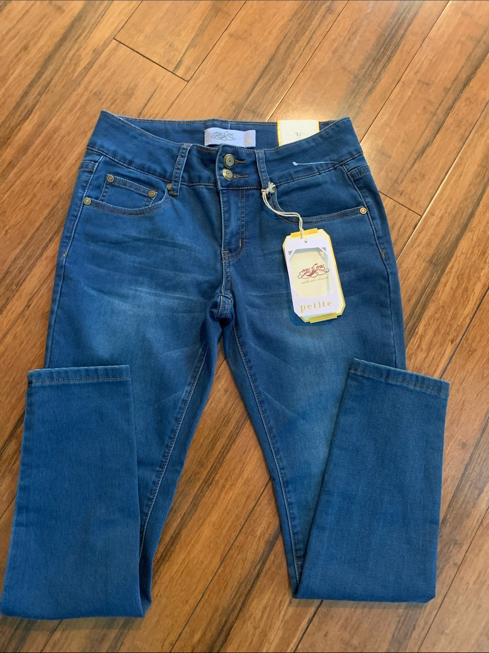 one 5 one Petite Skinny Jeans in Dark Blue Denim
